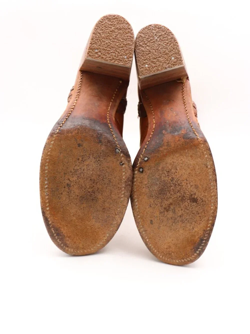 Frye Vintage Braided Women's Size 8.5 B Brown Leather Boots Made in USA - Picture 8 of 15
